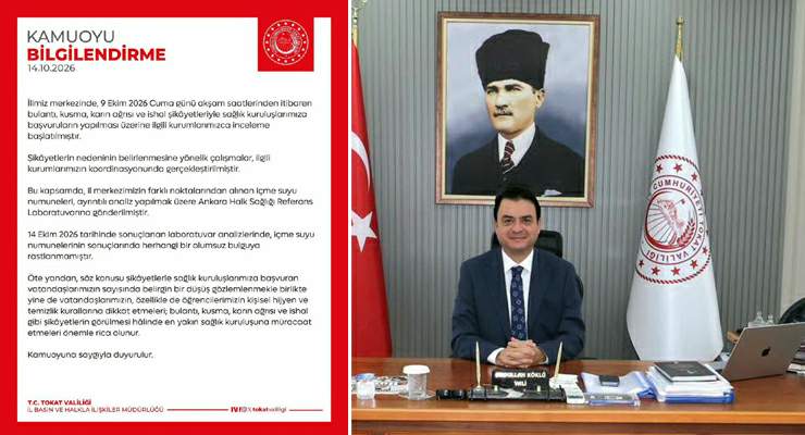 Tokat’ta içme suyu analizlerinde olumsuz bulguya rastlanmadı