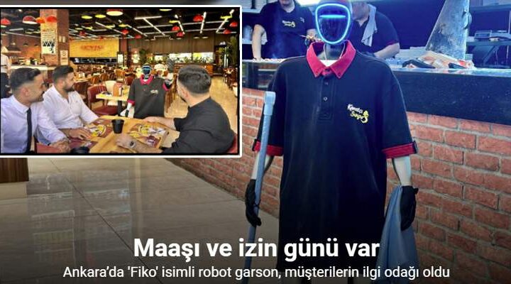 Maaşı ve izin günü olan robot garson, müşterilerin ilgi odağı oldu