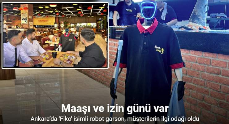Maaşı ve izin günü olan robot garson, müşterilerin ilgi odağı oldu