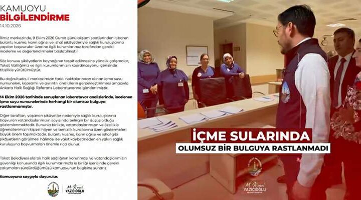 Başkan Yazıcıoğlu, “Salgının içme suyundan kaynaklı olmadığı anlaşıldı”